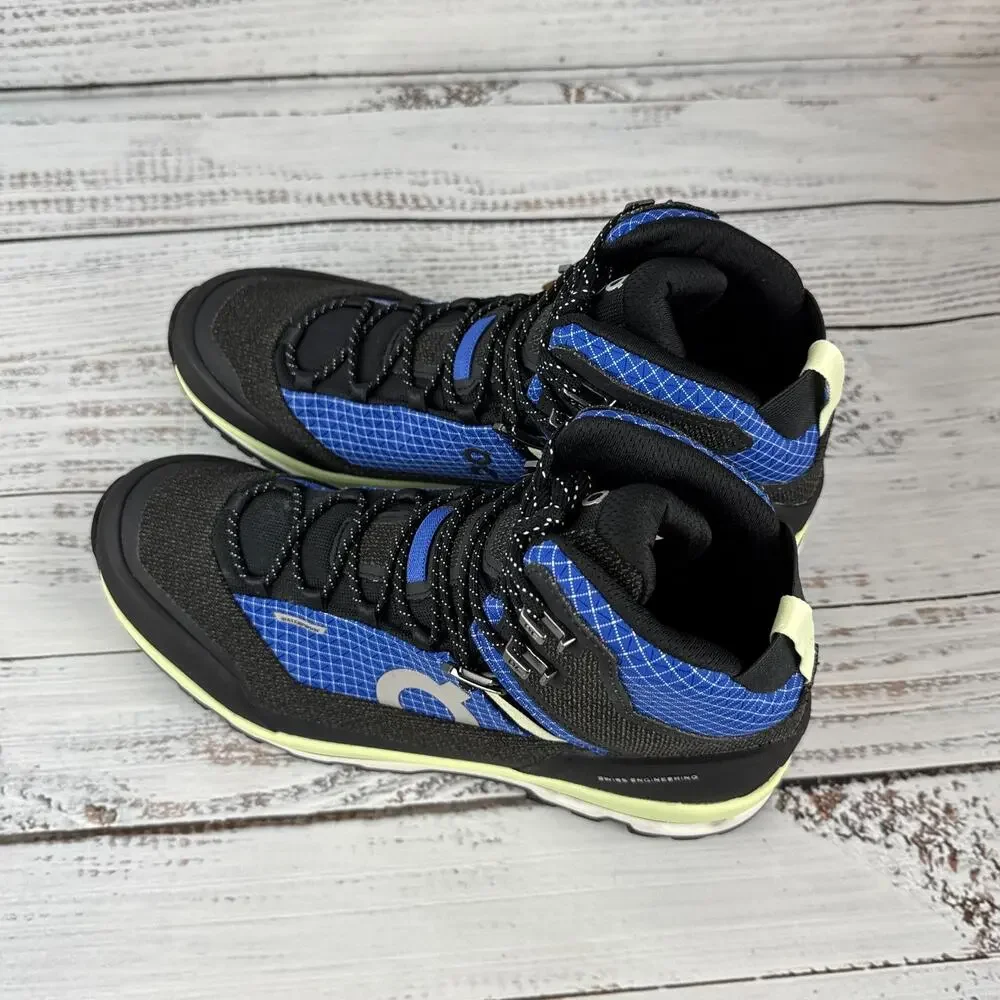 On Cloudalpine Waterproof Womens US 9.5 Hiking Boots Black Blue